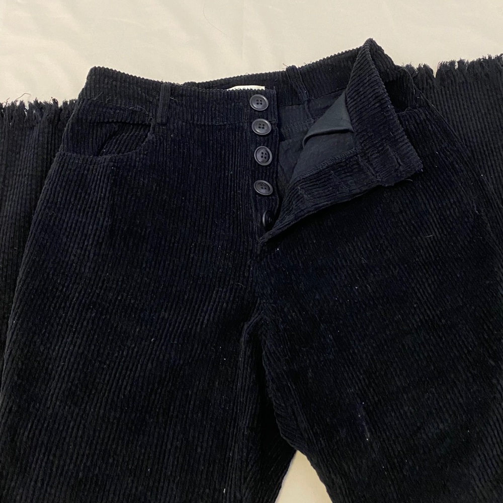 Black Corduroy Wide Leg Pant